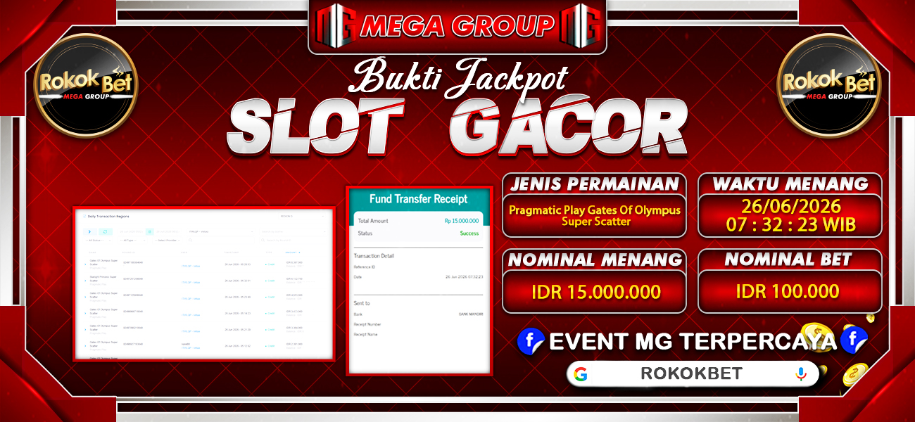 Bukti JP situs Rokokbet hari Jumat, 26 Juni 2026